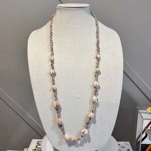 Vintage Hawaiian Long Cowrie Lei Shell Necklace Beach Boho Jewelry